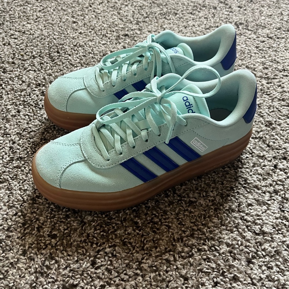 Adidas Light Green and Blue Casual Sneakers